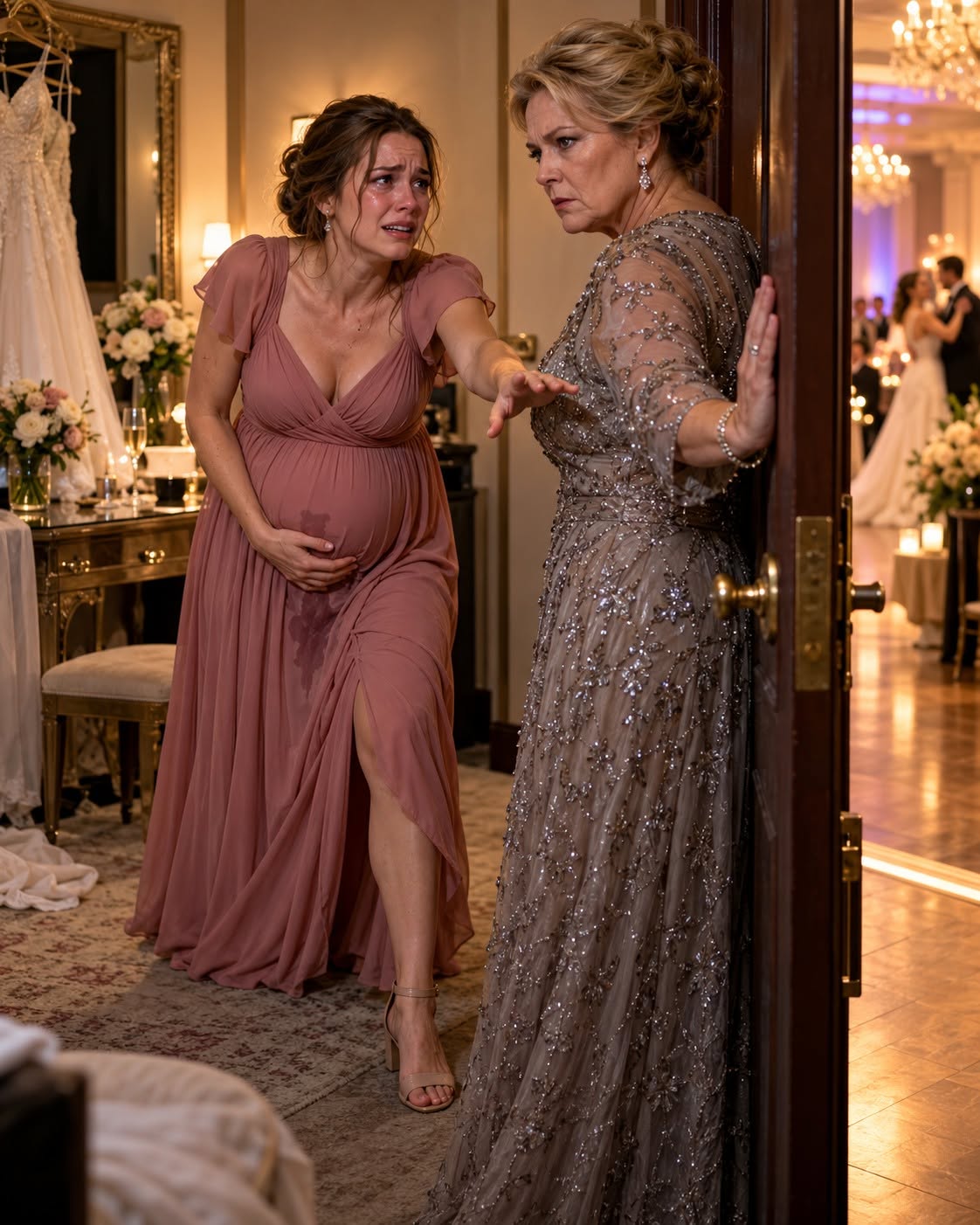**My Water Broke at 30 Weeks During My Sister’s Wedding, but My Mother Blocked the Door and Told Me to Wait Until the Cake. I Thought My Husband Had Abandoned Me—Until I Learned What Someone Had Told Him.**