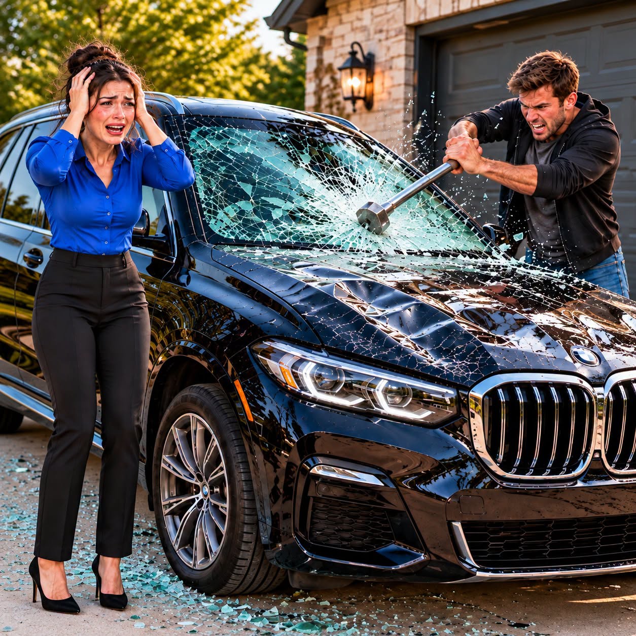MY BROTHER SMASHED MY $78,000 SUV AFTER I REFUSED TO GIVE IT TO HIS WIFE. MOM SCREAMED, “IT’S JUST A CAR! JUST LIE TO INSURANCE!” I JUST MADE ONE CALL… BUT WHEN THE POLICE ARRIVED, THEY ASKED THEM ONE QUESTION THAT LEFT THEM SPEECHLESS…
