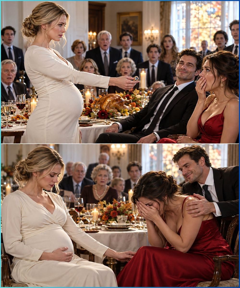 Eight months pregnant, she invited her mafia husband’s mistress to Thanksgiving and handed her the family ring in front of 26 stunned relatives, but the one man smiling at the table had no idea the trap had already closed around him