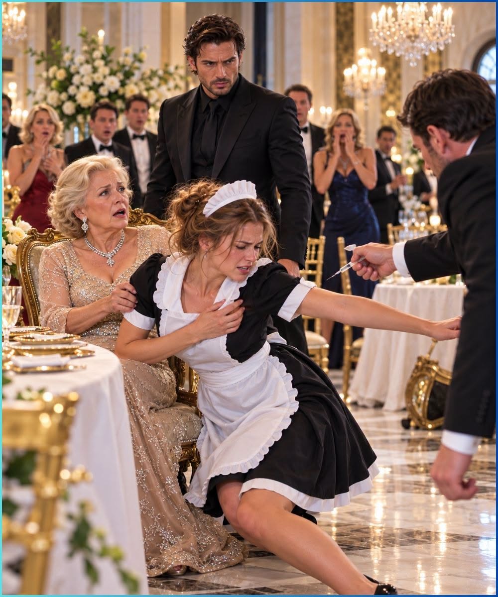 At 10:07 p.m., a millionaire heiress raised her hand to slap an old woman, and the only person in the room willing to stop her was the maid everyone had spent three years laughing at.