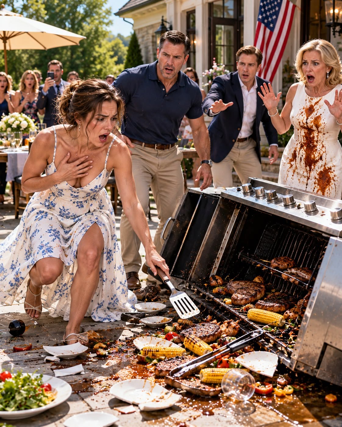 “Turn off that camera,” my husband demanded after forcing my hand against the blazing grill at his company party. His mother blamed me as his partners watched. He thought I was just his obedient wife. He had forgotten whose trust controlled the company—and what that camera had recorded....