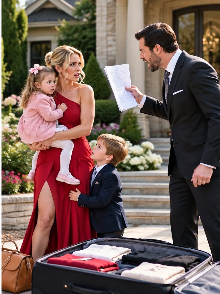 The afternoon I inherited $24 million, I drove home with my kids to tell my husband, and found my suitcases on the front porch, his mistress wearing my mother's pearl earrings, and divorce papers in his hand. She smiled and told me to leave, since I had never contributed anything. I smiled right back, because neither of them knew who really owned the house.