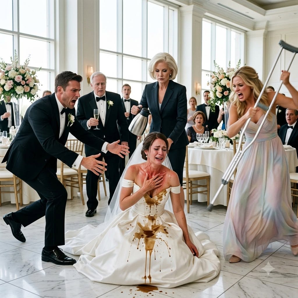 Stop whining and take it, you ruined this family’s name!" My father sneered as Mom dumped scalding coffee onto my wedding gown and my sister swung my crutch at my broken shin. But while they smiled at my agony, they didn't know the 4K security cameras above were about to destroy their entire empire