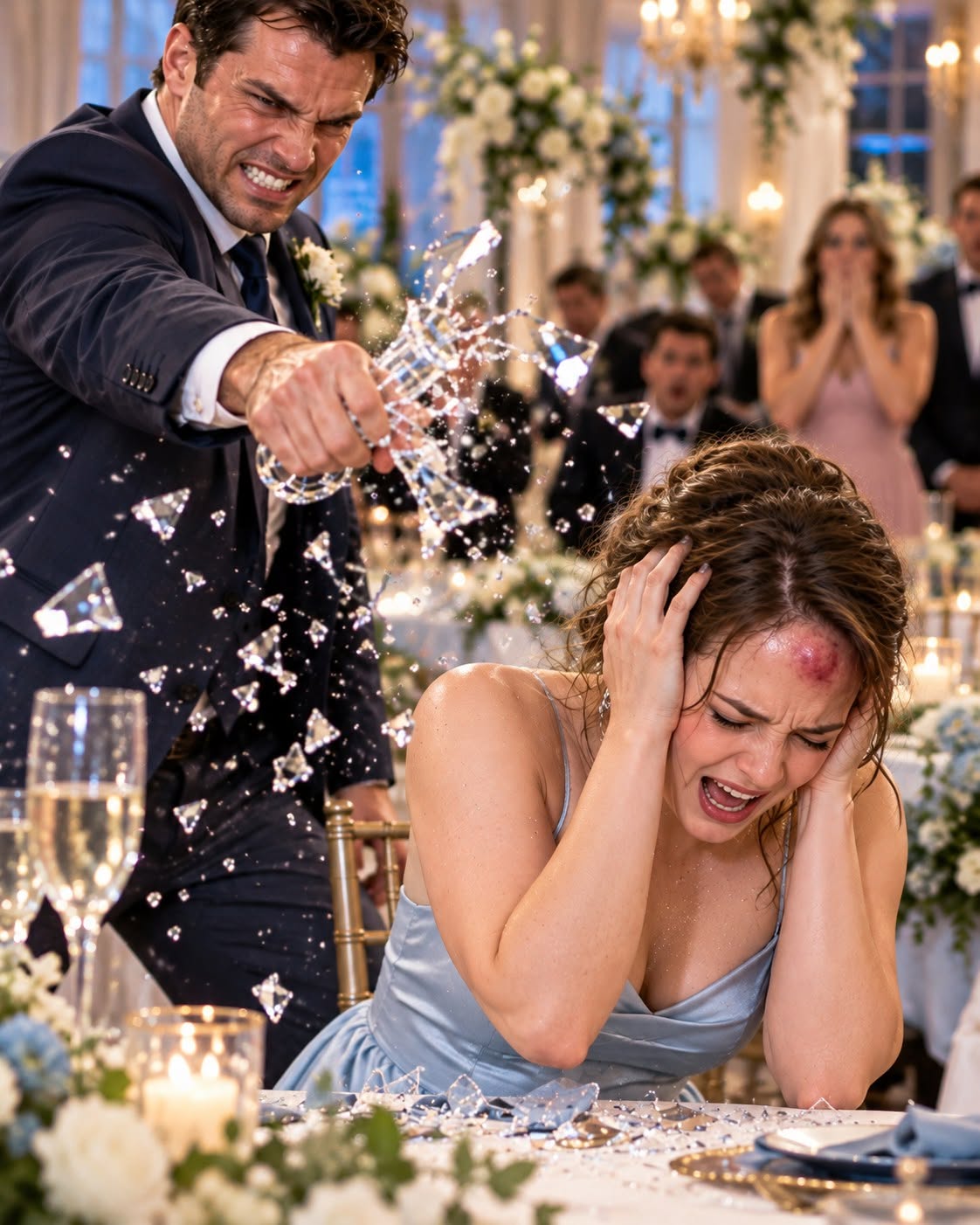 My brother smashed a glass bottle against my head at his own wedding, then told everyone to calm down because it was “just a prank.” Blood poured down my face, but he was more worried about his ruined reception than whether I survived. Hours later, an ER doctor examined my scans, went completely silent, and asked me a question that would change everything about my family four days later.