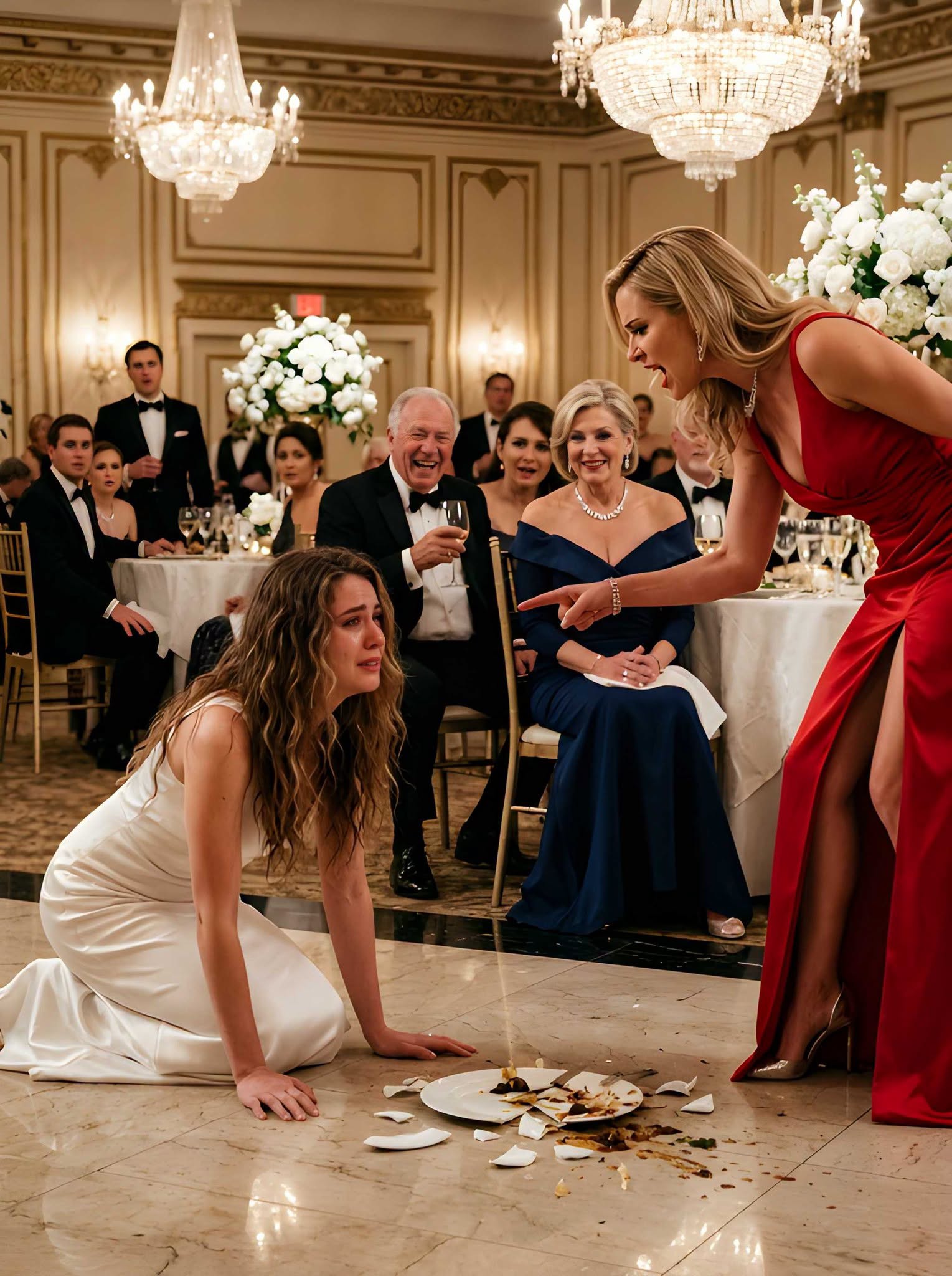 "At the family party, my sister said: ""IF YOU WEREN'T THE ONE PAYING, YOU WOULDN'T HAVE BEEN INVITED."" Then she threw my plate of food on the floor. My parents sneered.. 5 minutes later..