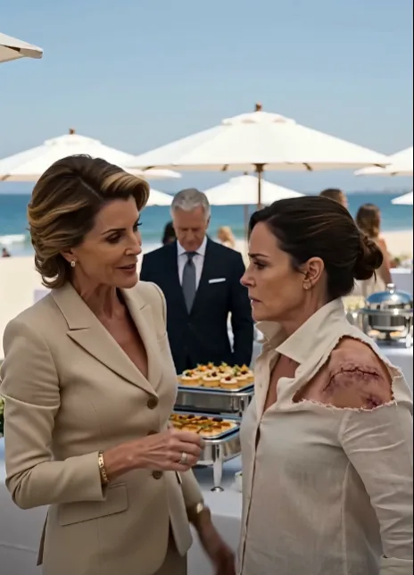 My sister tore open my shirt at a Navy beach gathering and laughed at the scars she thought proved I had failed. I didn’t argue—I just fastened what was left. Then two government SUVs arrived, and a four-star admiral crossed the sand, saluted me, and called me “Commander Reed.”