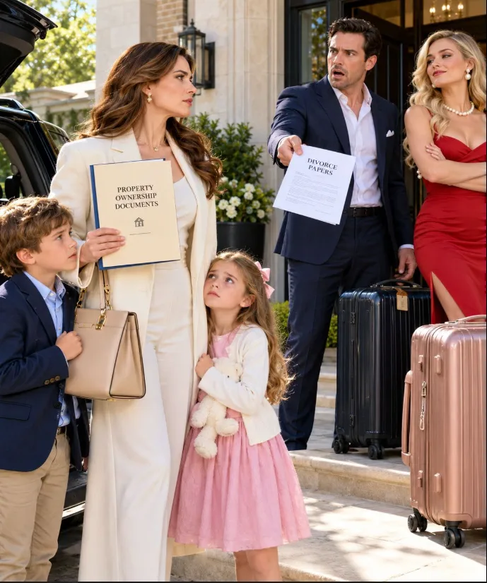 I rushed home with my two kids to share my $24 MILLION inheritance—only to find my husband and his mistress kicking us out!