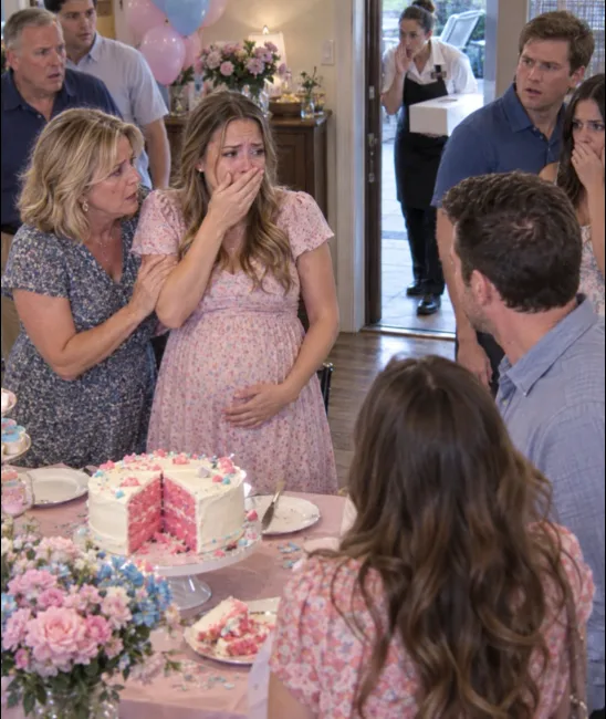 My daughter cut into her gender reveal cake and started crying