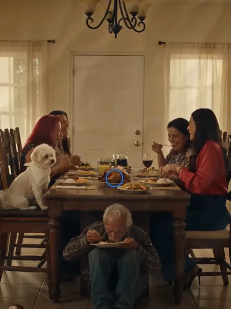 He sat down at the table with the dog and tossed his father-in-law onto the floor—a form of instant retribution! 🐕🔥