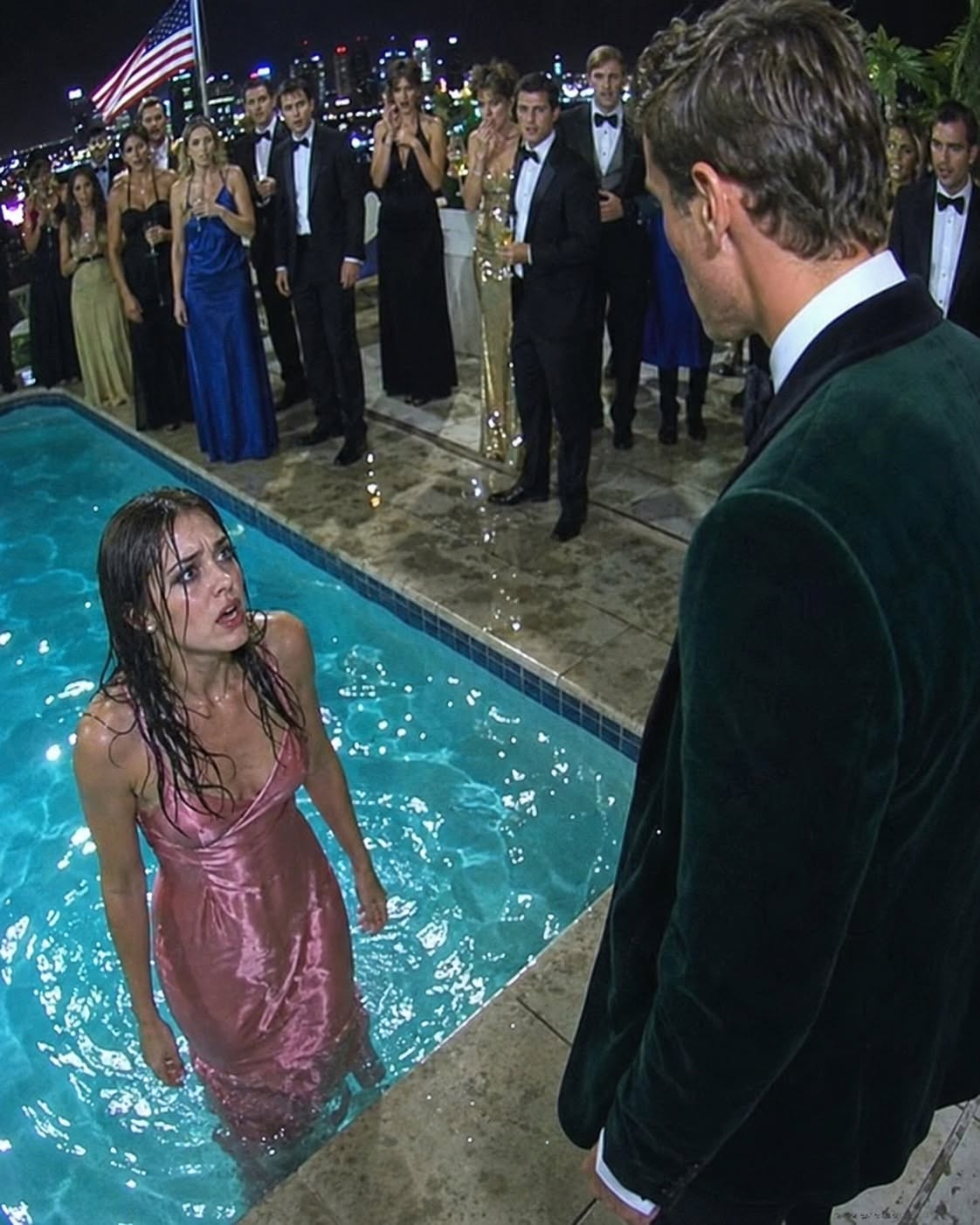She Laughed After Pushing Me Into the Rooftop Pool, Until My Billionaire Husband Saw Everything
