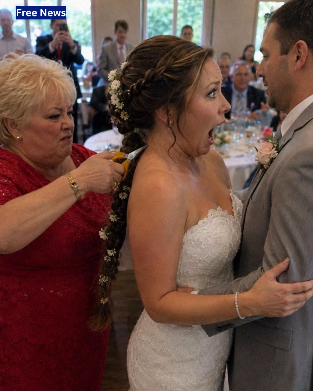 My MIL snuck up behind me at my wedding and cut off my hair, claiming it was a "family tradition" — but my husband's response made her regret what she'd done.