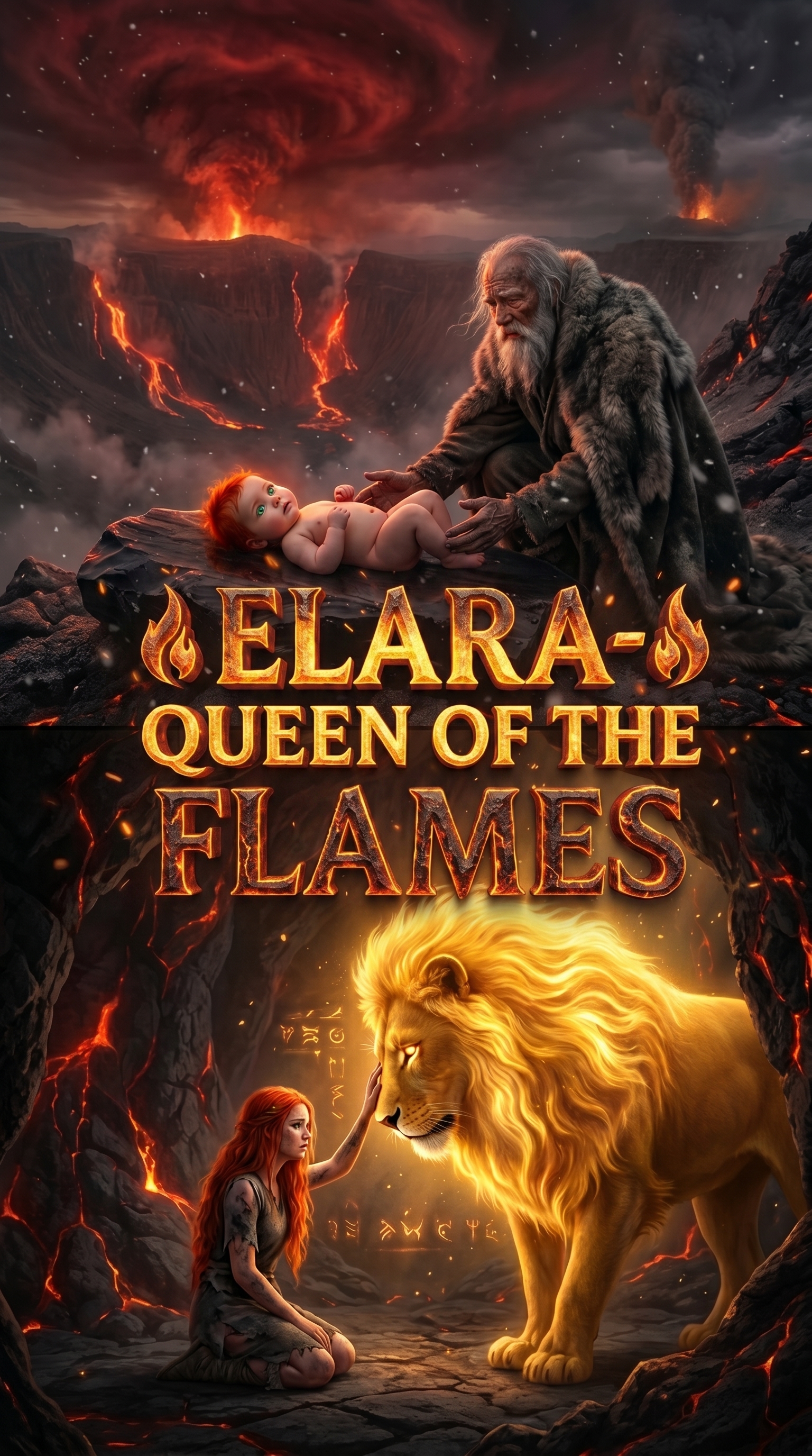 🔥Elara - Queen of the Flames - 🦁 Chapter 1: The Child of the Volcano 🌋