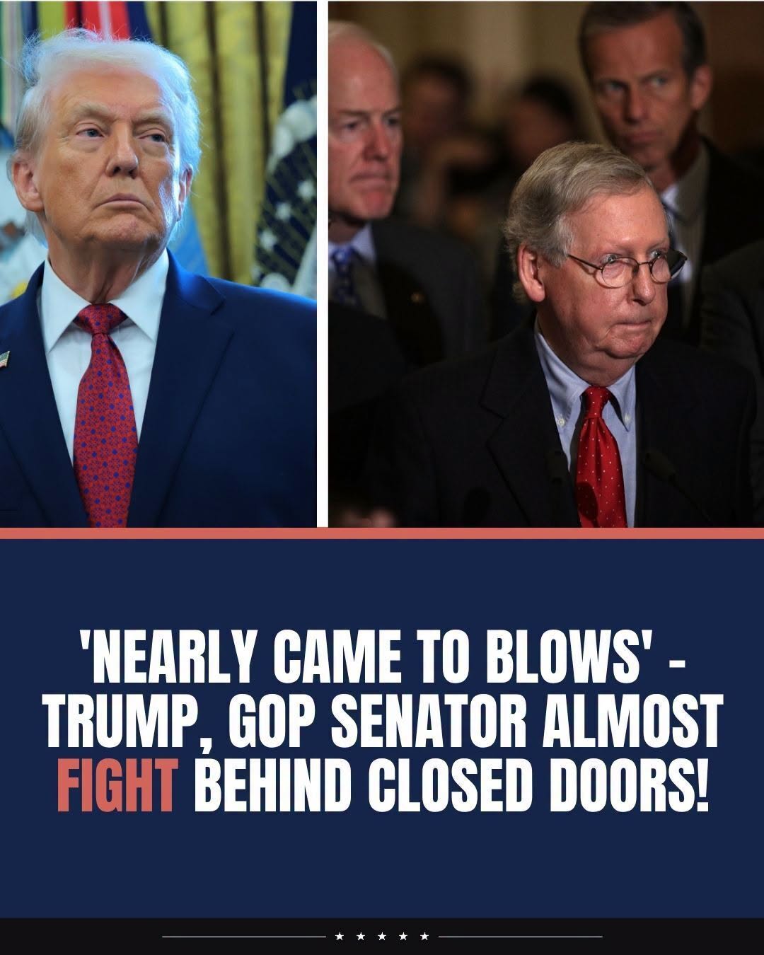 🚨'NEARLY CAME TO BLOWS' -TRUMP, GOP SENATOR ALMOST FIGHT BEHIND CLOSED DOORS!