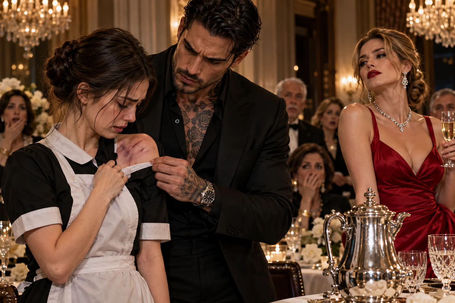 167.☕ The Maid Whose Bruised Shoulder Stopped Luca Moretti’s Engagement—and Opened His Mother’s Silver Urn