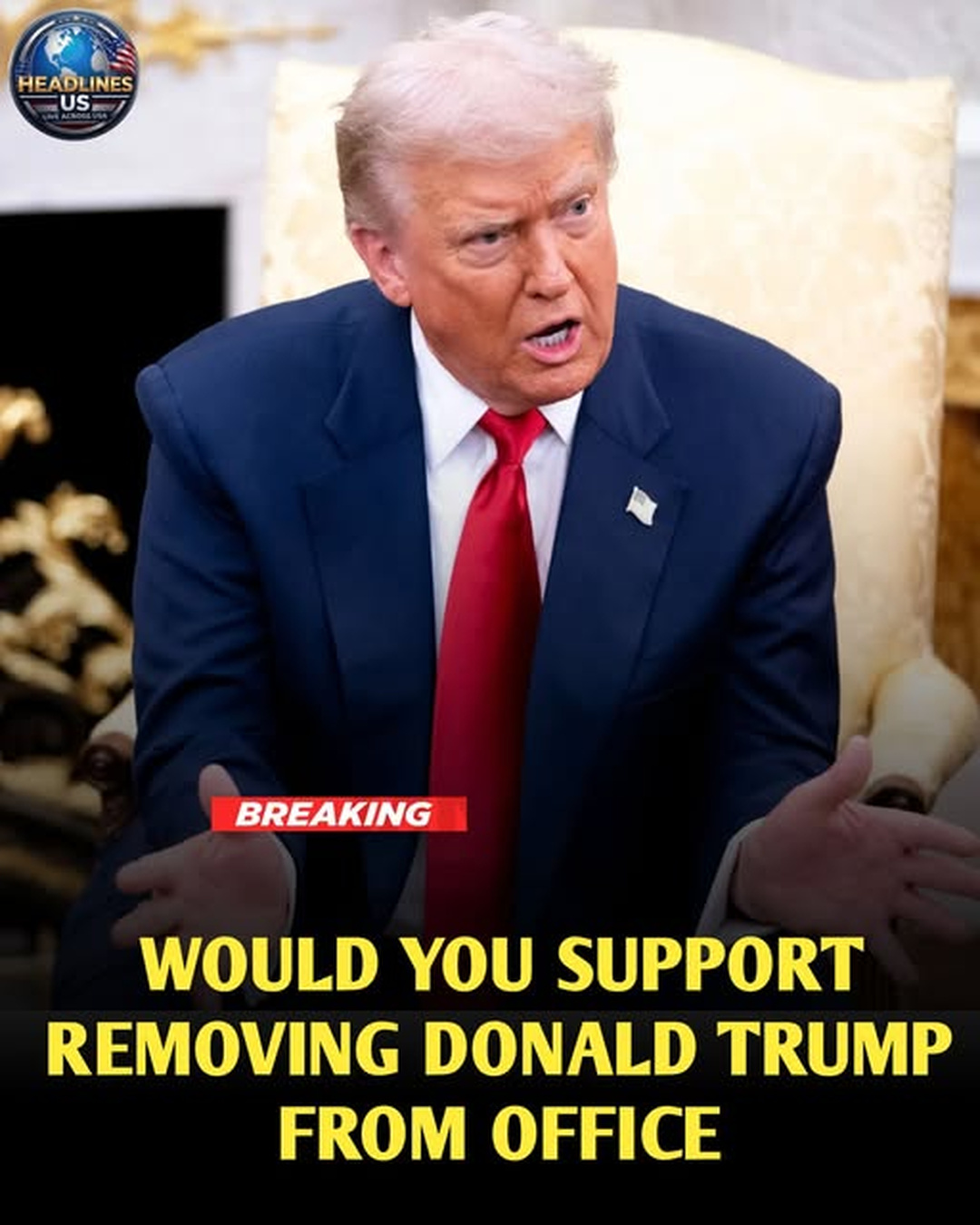 WOULD YOU SUPPORT REMOVING TRUMP FROM OFFICE? IMPEACHMENT DEBATE ERUPTS AS AMERICA HEADS TOWARD THE 2026 MIDTERMS  Trump’s approval rating has fallen to 30%, according to a new Pew Research Center survey, as the debate over presidential accountability returns to Washington. Some Democrats are weighing another impeachment effort if they win control of the House—but removing a sitting president would require far more than public dissatisfaction.  WASHINGTON, October 13, 2026 — One question is returning to the center of America’s political conversation as the country approaches a consequential midterm election: Should President Donald Trump be removed from office?  The question is provocative, emotionally charged and politically consequential. It touches on everything from the president’s performance and congressional oversight to the constitutional limits of executive power.  For some critics of Trump, renewed calls for impeachment represent an opportunity to hold the administration accountable for actions they believe warrant serious scrutiny. For his supporters, another impeachment campaign could become a partisan battle that distracts Congress from the economy, national security and other priorities.  Between those competing positions lies a fundamental constitutional reality: Disapproval of a president is not the same as grounds for removal, and even a successful impeachment vote in the House would not automatically end a presidency.  The debate is intensifying as lawmakers prepare for the November 3 midterm elections, which will determine control of Congress for the remainder of Trump’s current term.  Recent polling has added another dimension to the political atmosphere.  A Pew Research Center survey conducted from September 28 through October 4 found that just 30% of American adults approved of Trump’s performance as president, while 68% disapproved. The survey included 5,062 U.S. adults, including 3,917 registered voters. Source: Pew Research Center.  Those figures indicate widespread dissatisfaction with the president’s performance.  But they do not establish how many Americans support impeachment, much less removal from office.  That distinction could become central to the coming political fight.  As Democrats debate whether to pursue another impeachment effort if they gain control of the House, Republicans are preparing to argue that the move would be politically motivated and unlikely to succeed in the Senate.  The question facing Washington is therefore larger than whether Americans approve of Trump.  It is whether lawmakers will decide that a formal constitutional process is justified—and whether the political conditions exist for that process to advance beyond the opening stage.