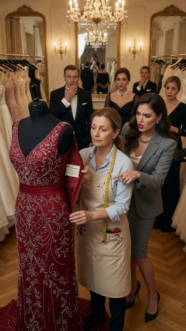 Humillaron a la Costurera por Tocar el Vestido… Hasta que Ella Mostró la Etiqueta con su Nombre