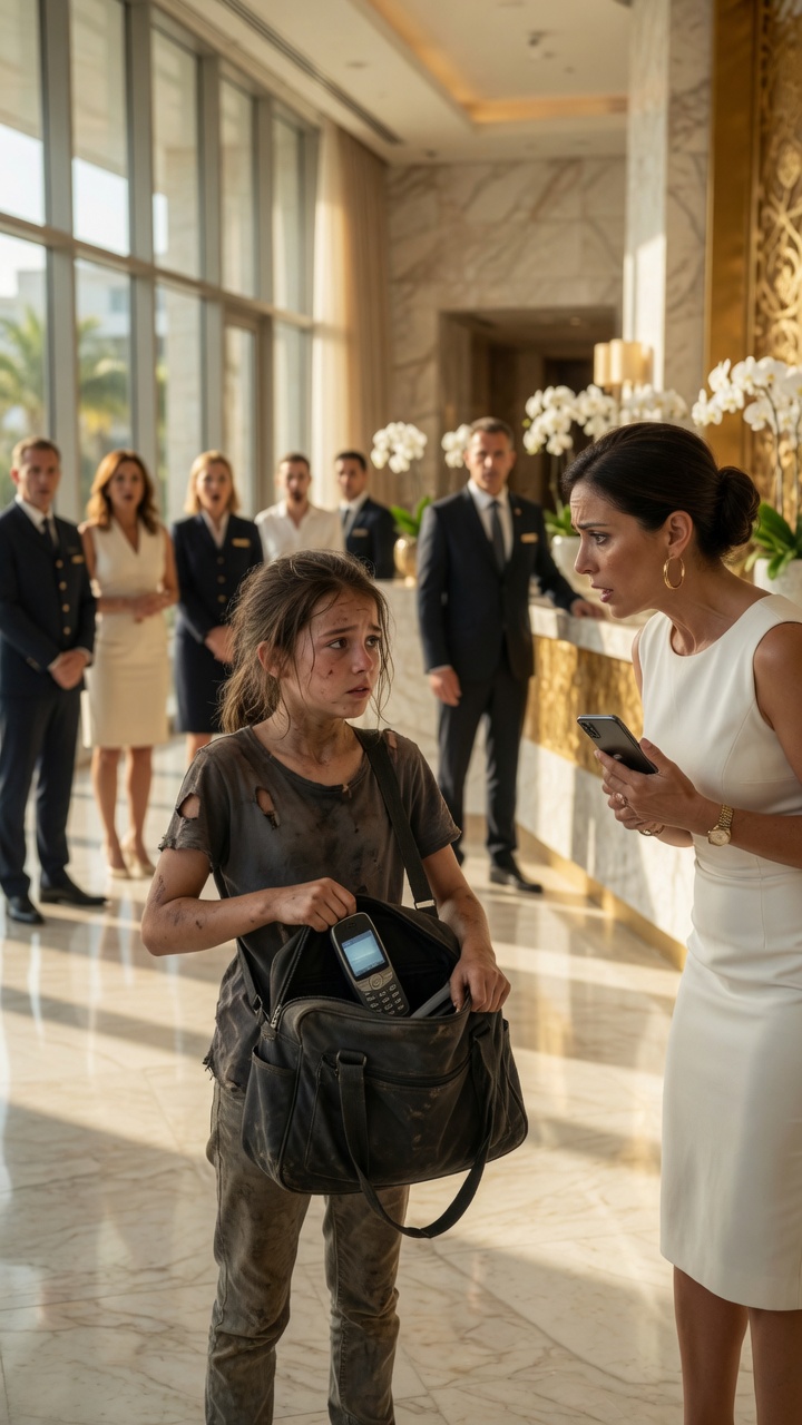 The Rich Woman Tried To Throw A Dirty Little Girl Out Of Solmere Resort… Until The Phone In Her Bag Played Her Missing Husband’s Last Message