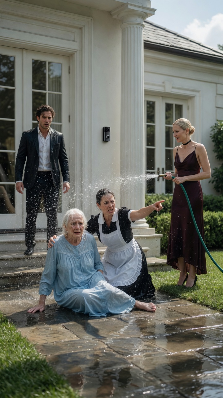 The Millionaire’s Wife Claimed She Was Caring For His Elderly Mother… Until The Doorbell Camera Revealed What She Did With The Garden Hose