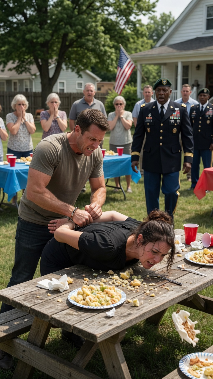 The Woman Was Handcuffed At The Veterans BBQ… But The Army Officer Froze When He Saw Her Name