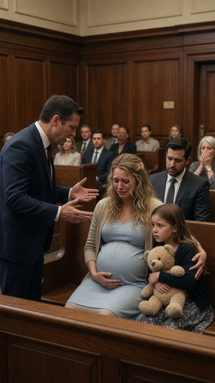 The Pregnant Wife Gave Her Husband Everything While His Mistress Smiled… But When Their Little Girl Took The Stand, The Judge Froze And The “Cruel Lady” Broke Down