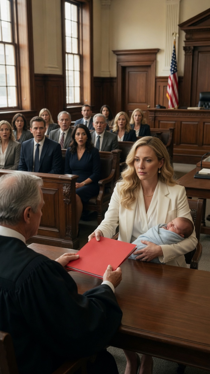 I Walked Into Court With My Newborn And A Red Folder… When I Said “This Baby Is The Evidence,” My Husband’s Face Turned White