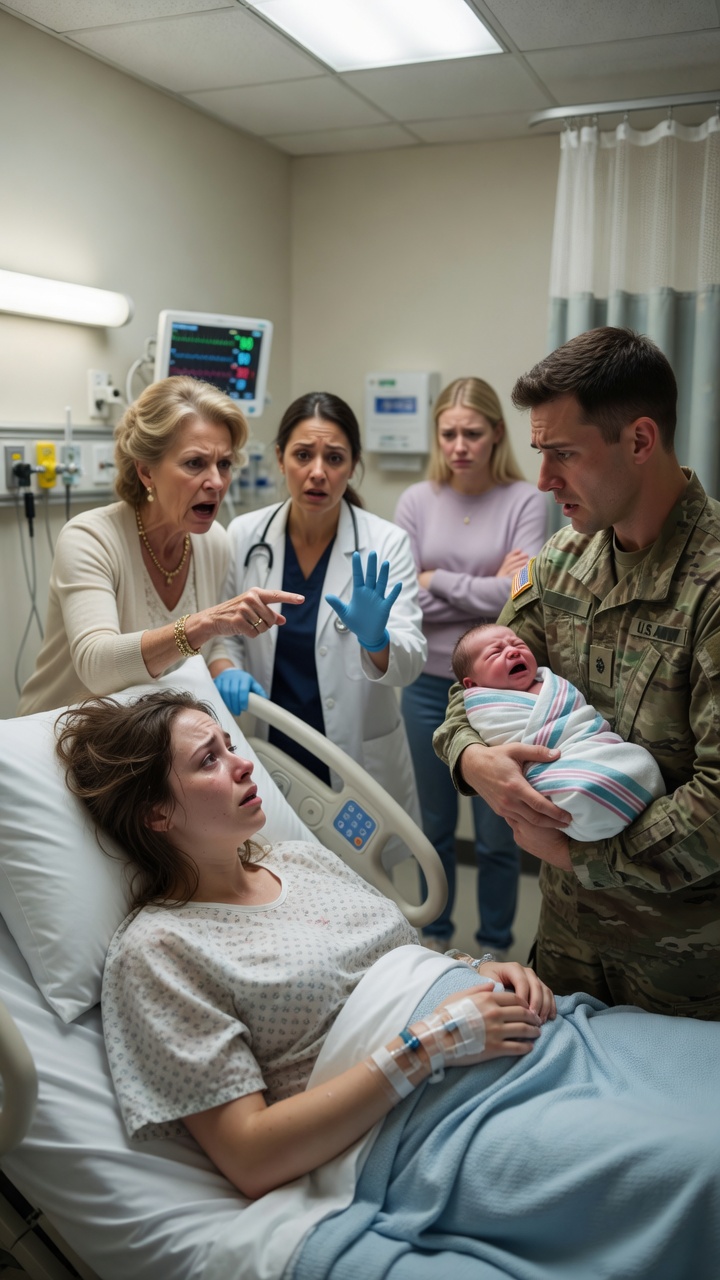 The Soldier Held The Newborn In The Hospital… But One Secret Made The Mother-In-Law Scream