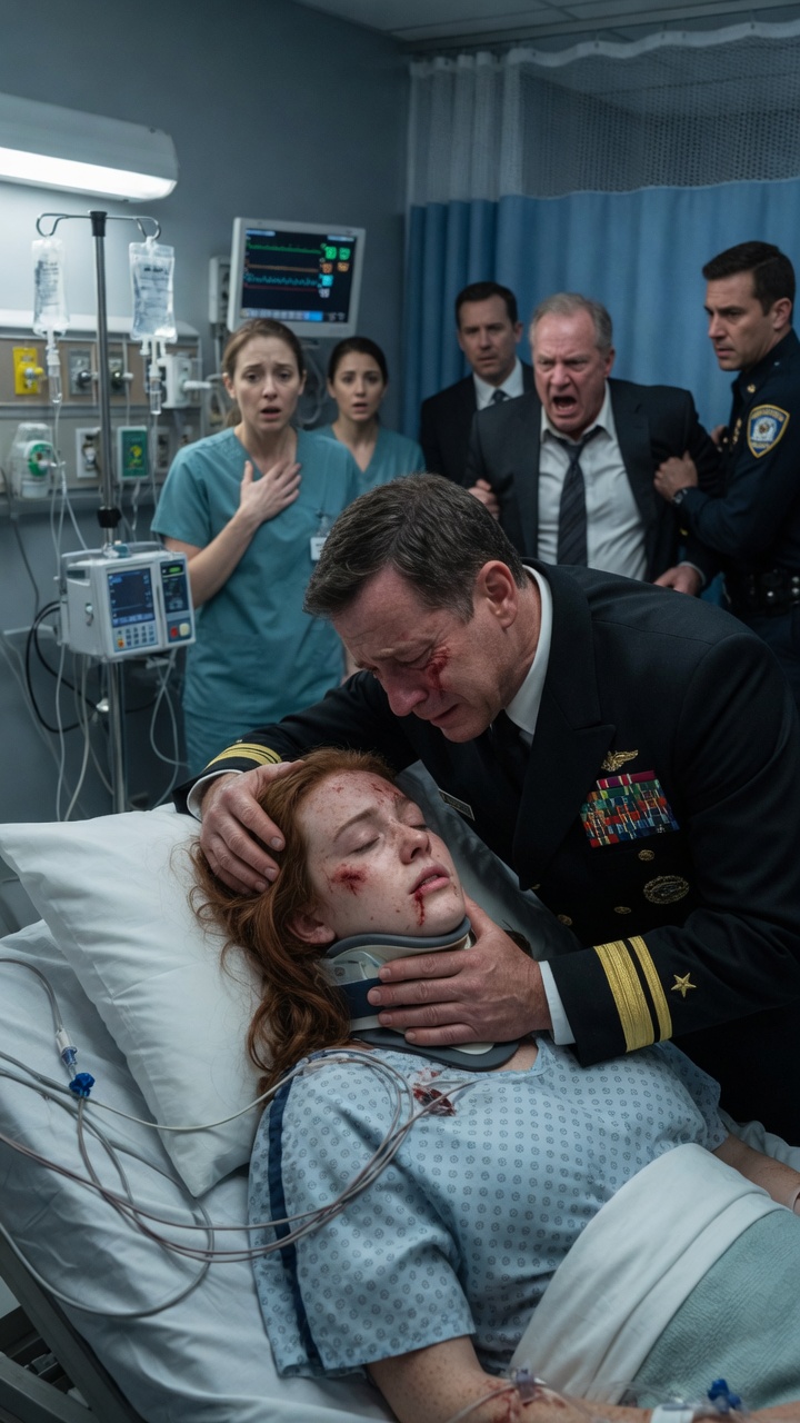 The Navy Officer Held The Injured Girl In The Hospital… But Her Final Whisper Made The Whole Family Freeze