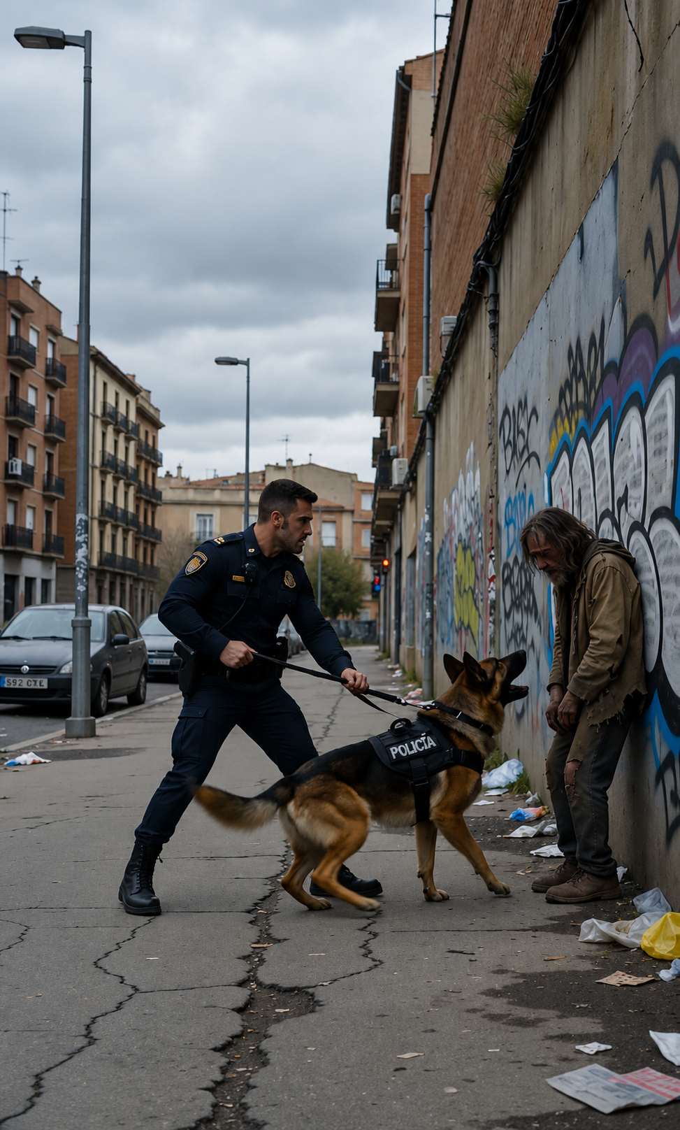 El Perro Policía Iba A Atacar Al Vagabundo… Pero Al Oír Un Nombre Corrió A Sus Brazos Llorando