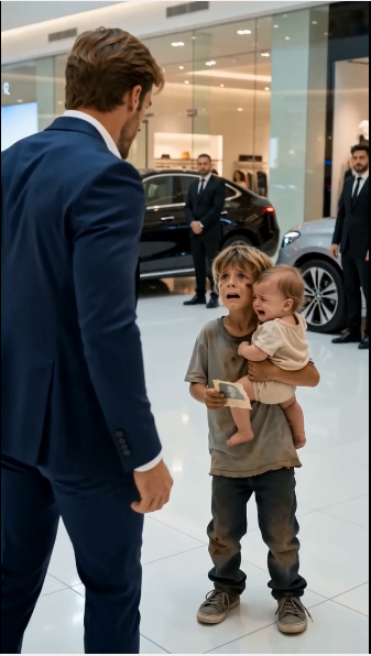 Dos Hermanitos Perdieron A Su Madre Y Buscaron A Su Padre En Un Showroom De Lujo… Pero La Foto Vieja Hizo Que El Millonario Se Derrumbara
