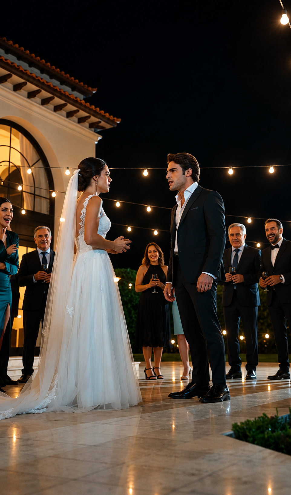 She Walked Into The Mansion Party Wearing The Wedding Dress He Never Saw… Then A Golden Box Exposed Who Stole Her Future
