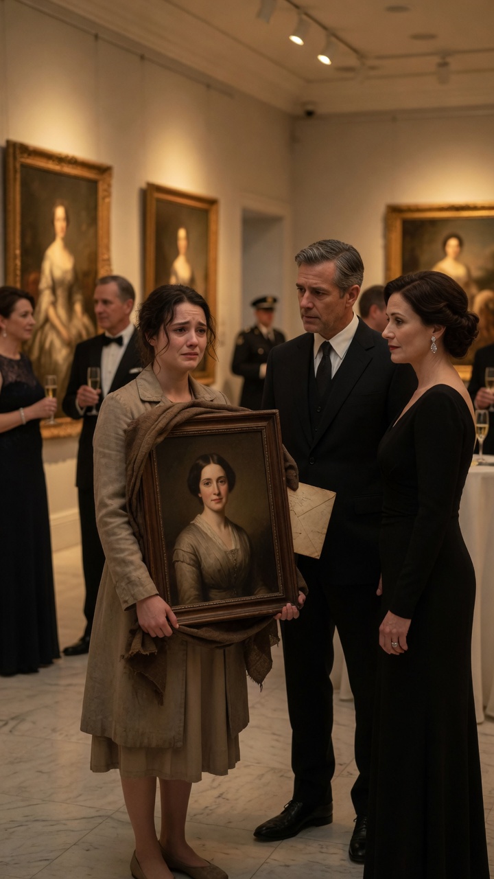 The Poor Girl Was Mocked For Bringing An Old Portrait… Until The Hidden Letter Proved She Was The Billionaire’s Daughter