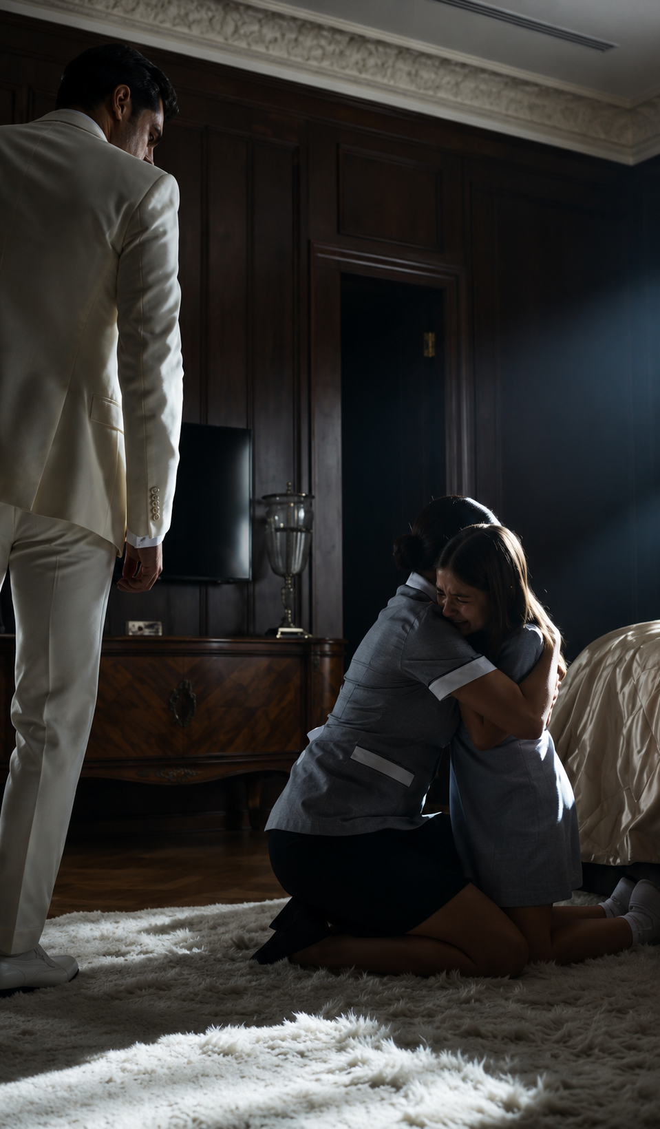 IL ENTRA FURIEUX ET TROUVA SA FILLE EN LARMES DANS LES BRAS DE LA FEMME DE MÉNAGE… PUIS ÉLISE LUI DIT : « DEMANDEZ-LUI CE QU’ELLE A VU AVANT VOTRE ARRIVÉE. »