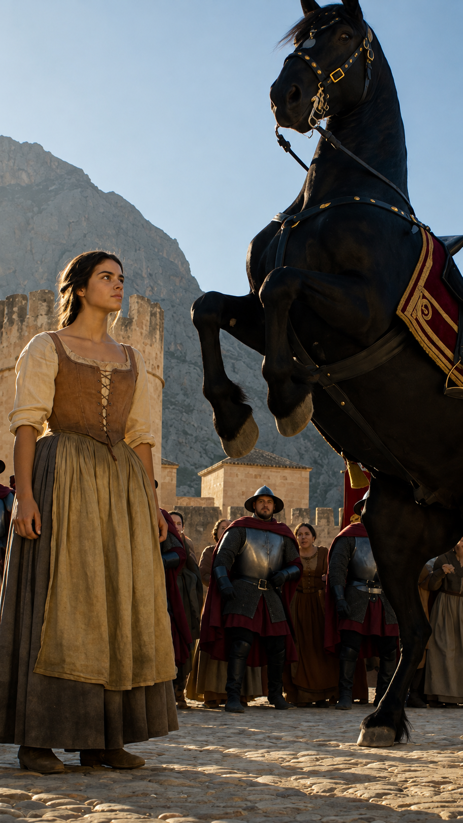 LE ROI S’EST MOQUÉ DE LA PAUVRE JEUNE FEMME QUI S’APPROCHAIT DE L’ÉTALON INDOMPTABLE… MAIS QUAND ELLE A MURMURÉ « OMBRE… C’EST MOI », LE CHEVAL S’EST CALMÉ ET PHILIPPE A RECONNU LE MÉDAILLON