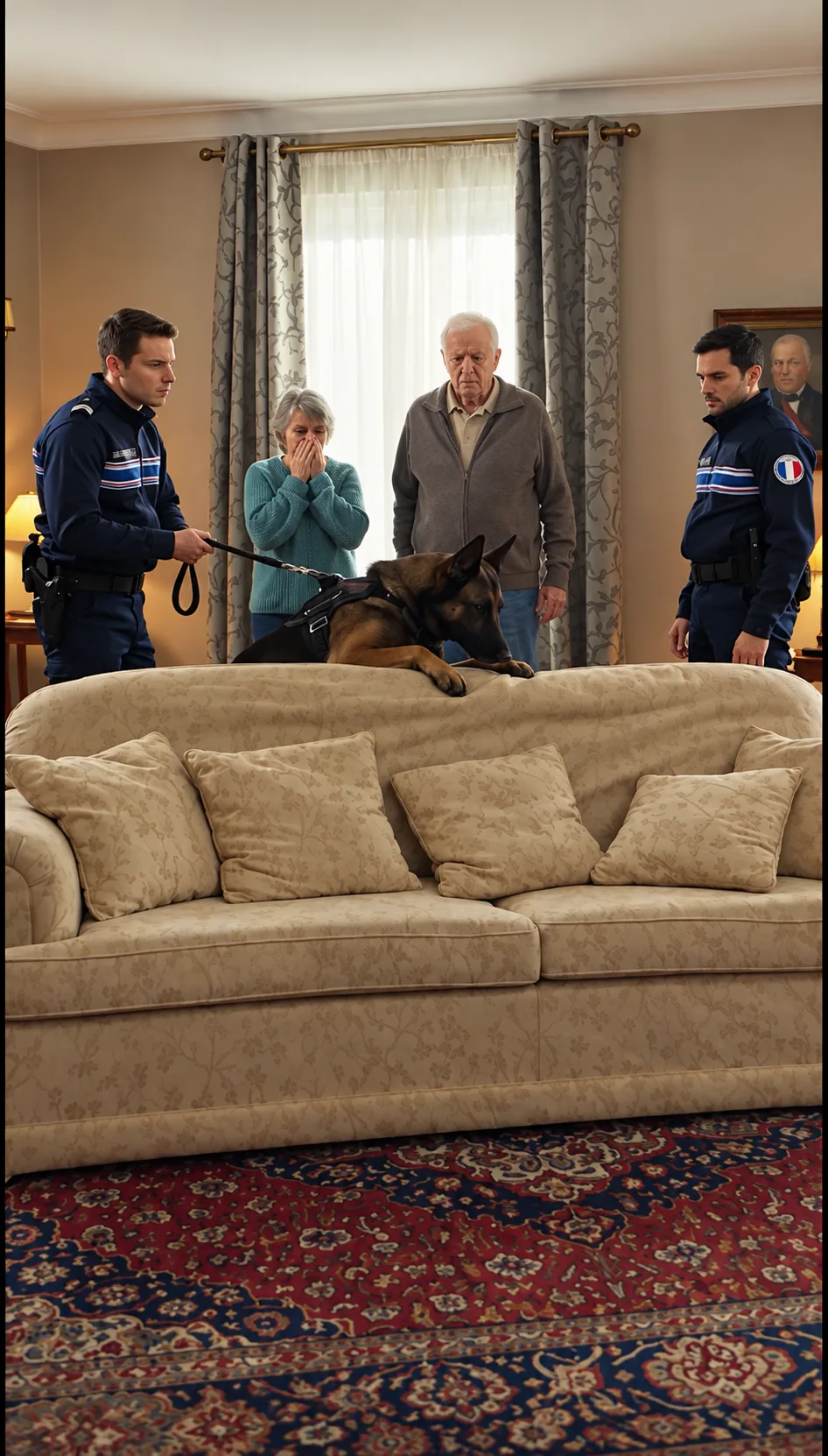 ILS ENTENDAIENT DES BRUITS DANS LEUR CANAPÉ CHAQUE NUIT… MAIS QUAND LE CHIEN POLICIER A TROUVÉ UNE COUTURE CACHÉE, LEUR MAISON EST DEVENUE UNE SCÈNE D’ENQUÊTE