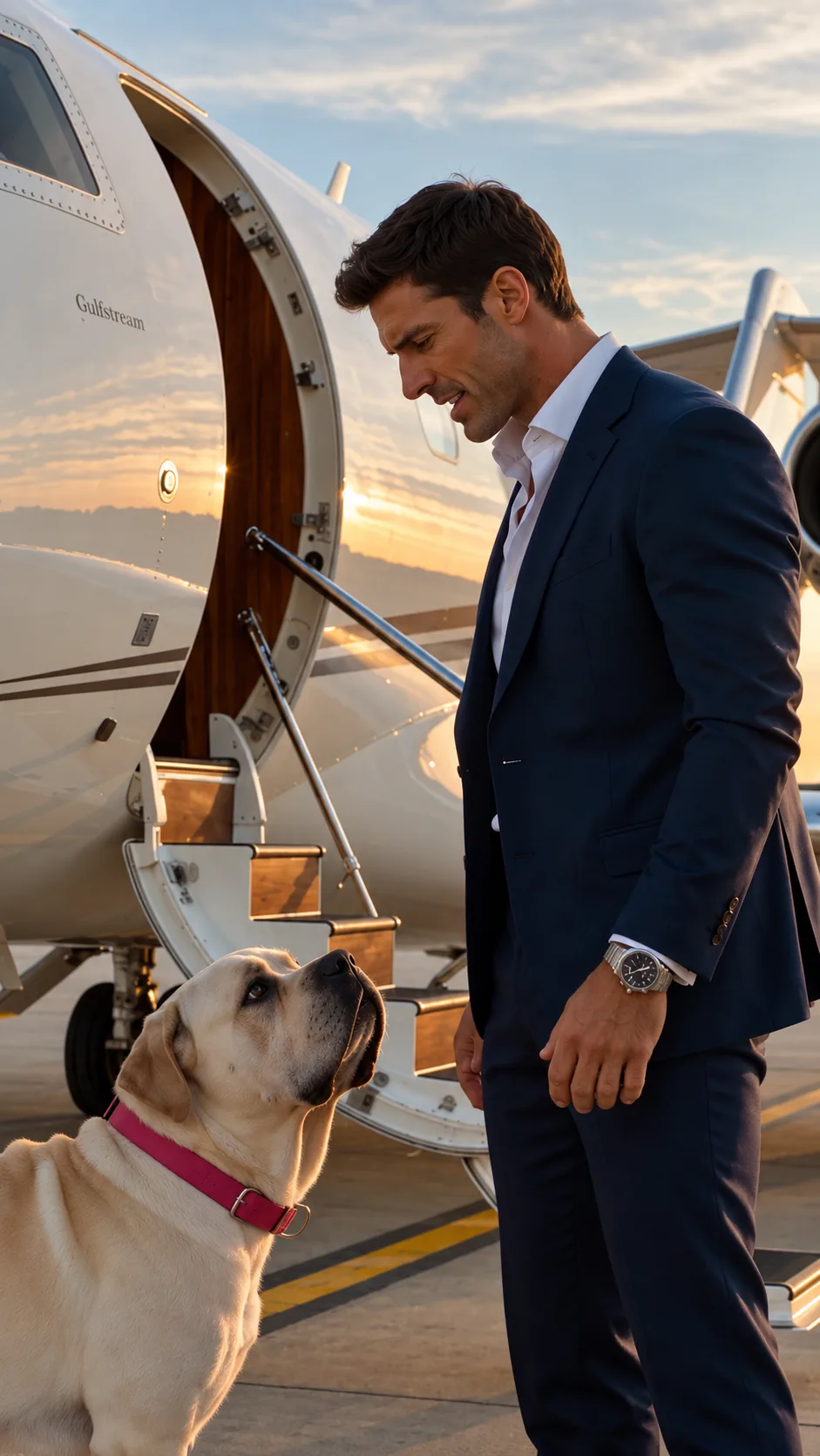 EL MULTIMILLONARIO IBA A SUBIR A SU JET PRIVADO… PERO SU PERRO SE LE LANZÓ ENCIMA Y NO LO DEJÓ PASAR. CUANDO RAFAEL VIO EL SELLO DEL AVIÓN, PREGUNTÓ: “¿QUIÉN LO ABRIÓ DESPUÉS DE LA REVISIÓN?”