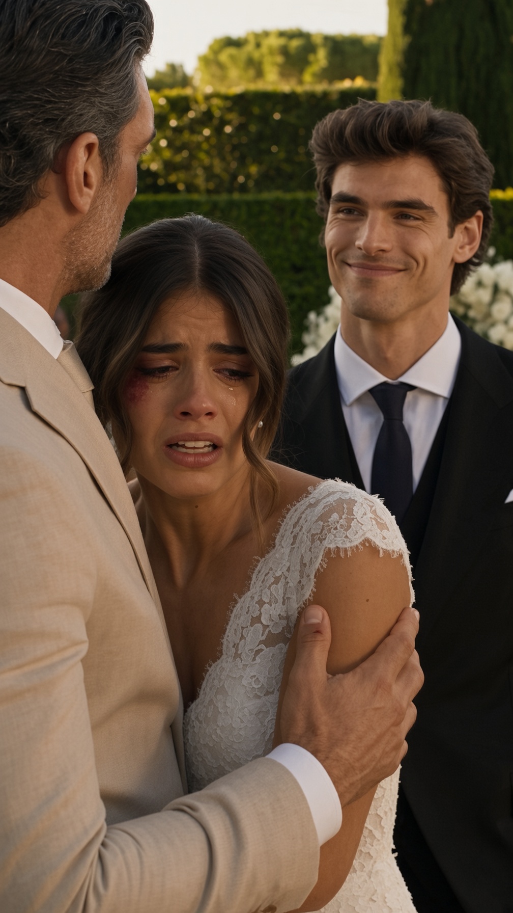EL PADRE VIO EL MORATÓN EN LA CARA DE SU HIJA DURANTE LA BODA… Y CUANDO EL NOVIO INTENTÓ LLEVÁRSELA, SU PROPIA MADRE GRITÓ: «PREGÚNTALE QUÉ PASÓ CON SU PRIMERA PROMETIDA»