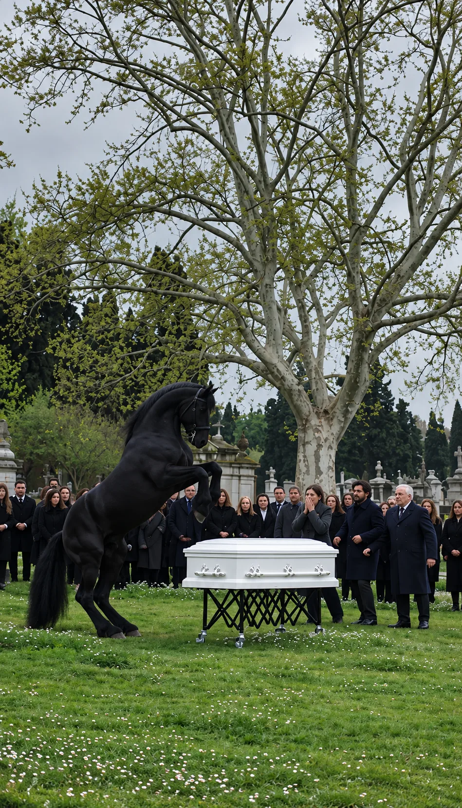 EL CABALLO DE MANUEL IRRUMPIÓ EN SU FUNERAL, GOLPEÓ EL ATAÚD Y LO PARTIÓ DELANTE DE TODOS… PERO CUANDO LUCÍA DESCUBRIÓ QUÉ HABÍA DENTRO, COMPRENDIÓ POR QUÉ SOMBRA NO QUERÍA ALEJARSE