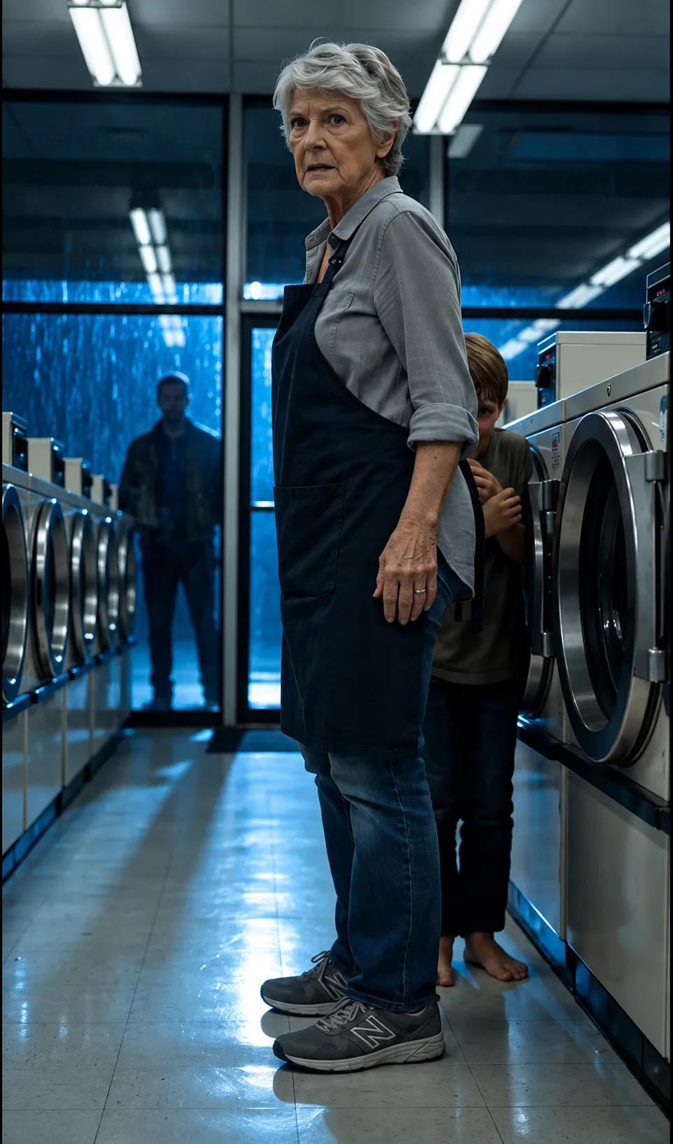 THE BRUISED BOY RAN INTO A LAUNDROMAT AND BEGGED, “PLEASE DON’T LET HIM TAKE ME BACK”… THEN THE ELDERLY WOMAN SAW THE MARK ON HIS WRIST AND FROZE