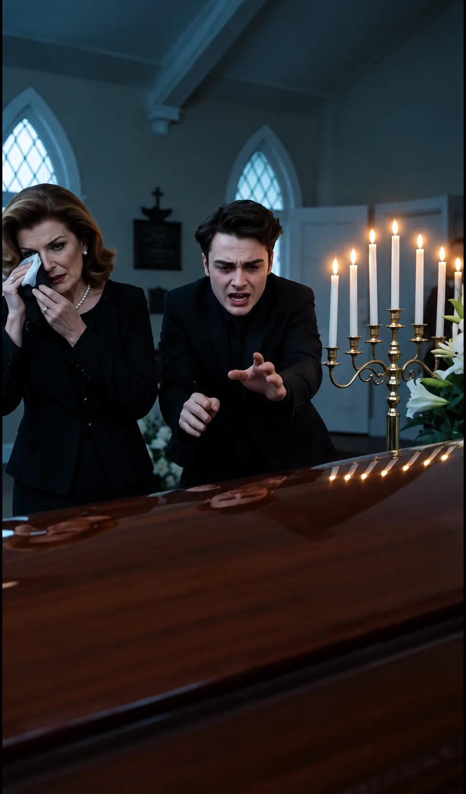HE THREW HIMSELF ON HIS FATHER’S COFFIN AND SCREAMED, “DON’T BURY HIM!”… WHEN THEY FORCED THE LID OPEN, EVERYONE AT THE FUNERAL STEPPED BACK IN HORROR