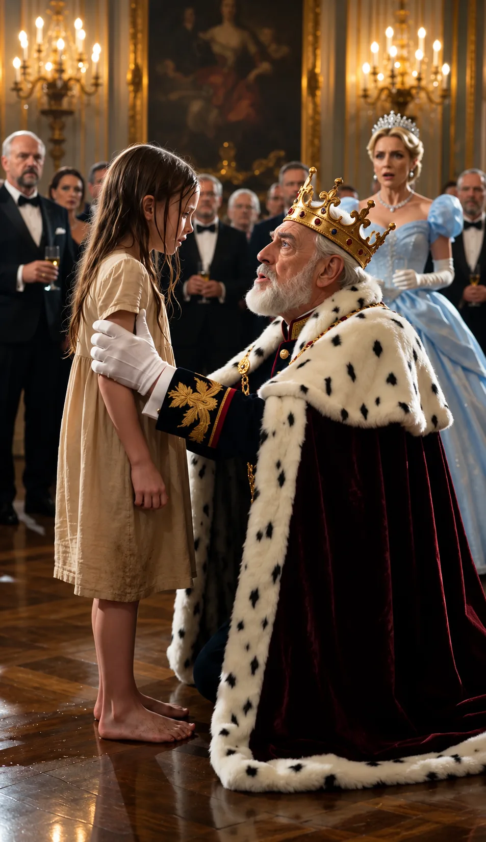THE QUEEN HUMILIATED A SOAKED ORPHAN IN FRONT OF THE ENTIRE PALACE… THEN THE KING SAW THE GLOWING MARK ON HER CHEST AND WHISPERED, “THAT SYMBOL DIED WITH MY DAUGHTER.”
