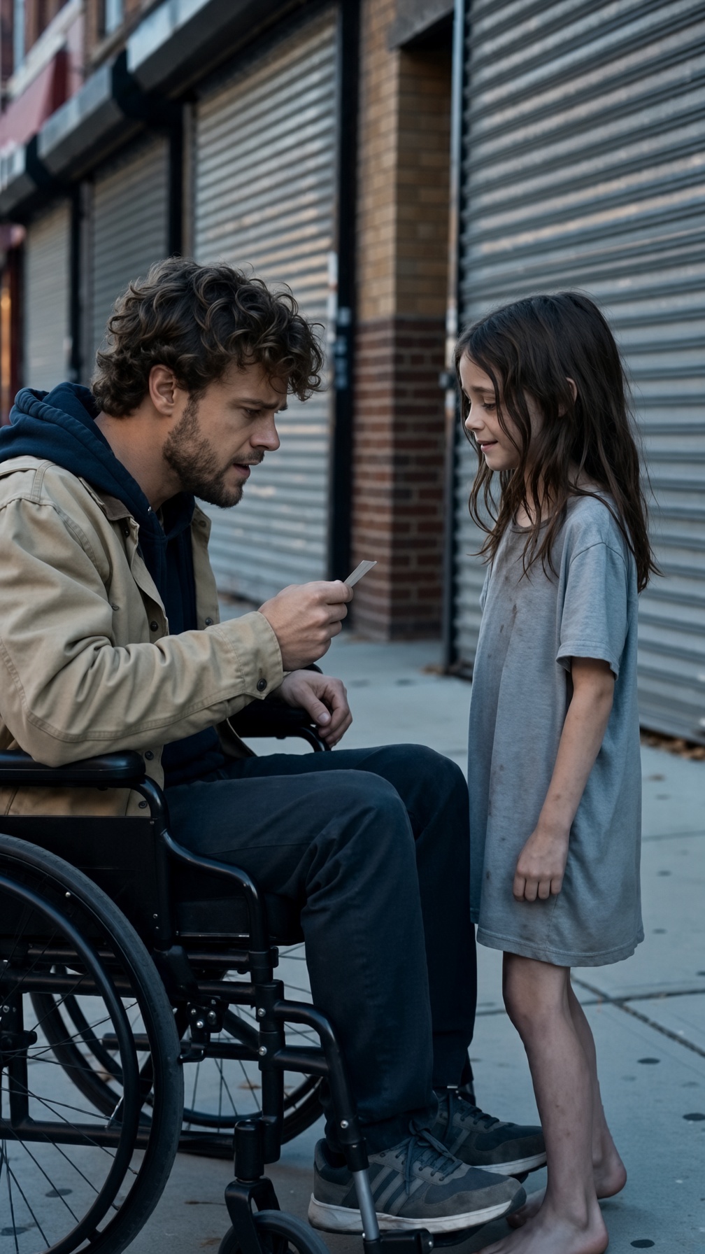 THE BAREFOOT GIRL STOPPED A MAN IN A WHEELCHAIR AND HANDED HIM AN OLD PHOTO… HE LOOKED AT THE WOMAN IN IT AND WHISPERED, “THAT’S THE WOMAN I WAS SUPPOSED TO MARRY.”