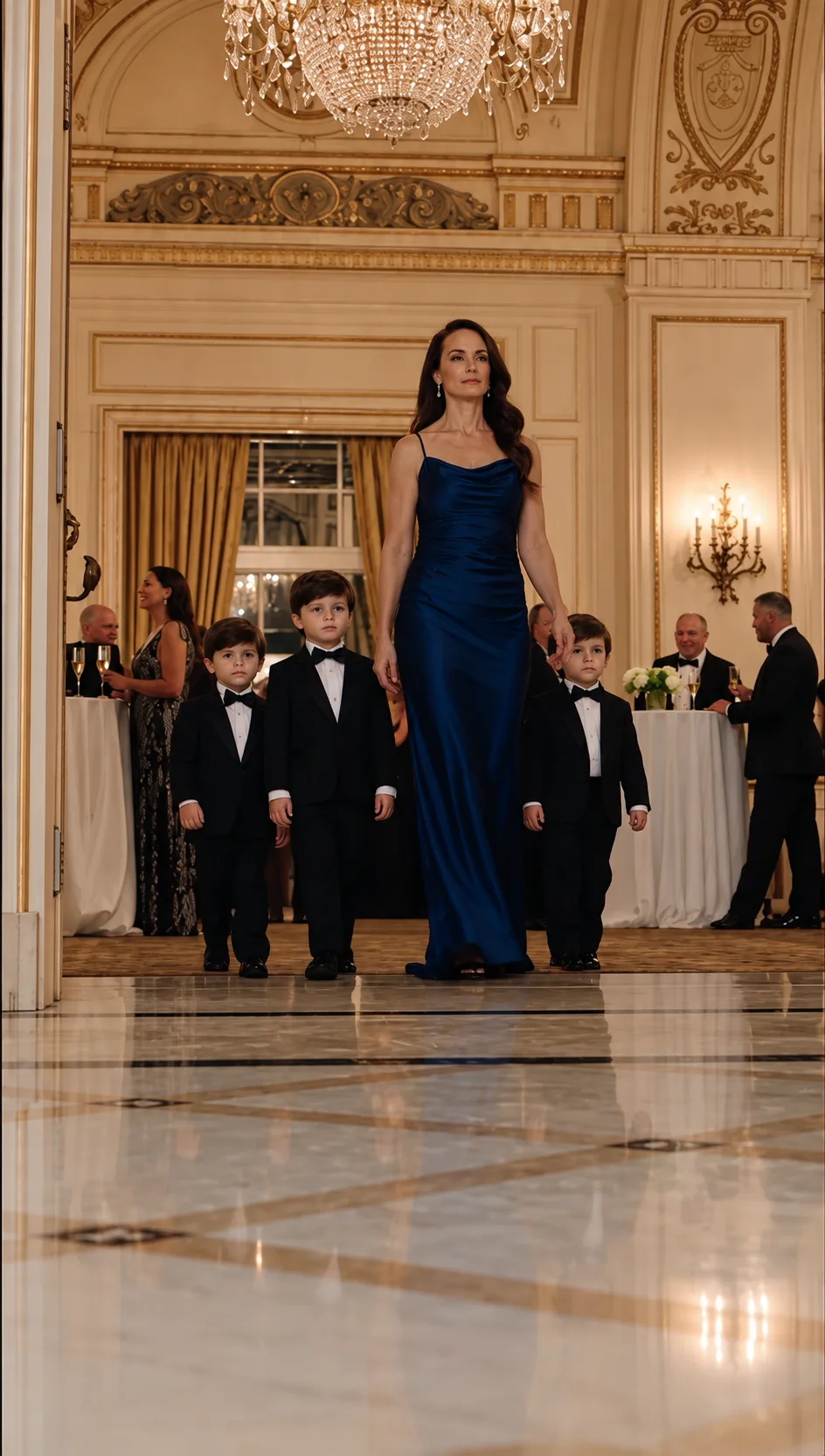 HIS EX-WIFE WALKED INTO THE GALA WITH THREE 6-YEAR-OLD BOYS… THEN ONE ASKED: “MOM, IS THAT THE MAN IN THE PICTURE?”