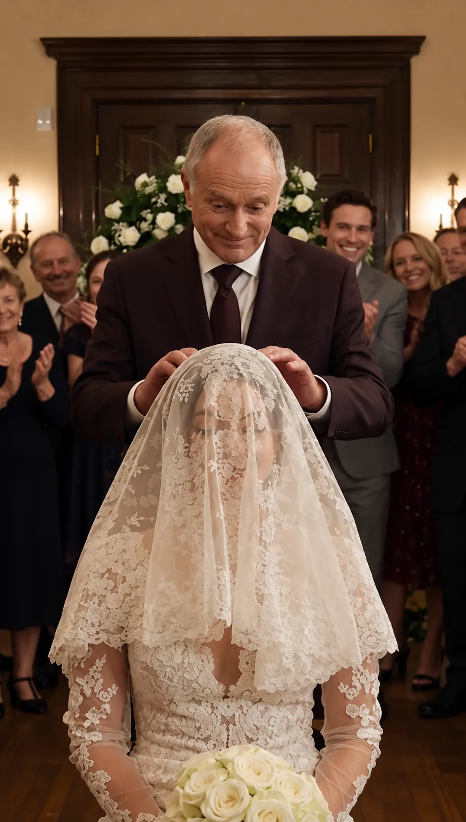 THE 71-YEAR-OLD GROOM MARRIED A WOMAN WITHOUT EVER SEEING HER FACE… BUT WHEN HE LIFTED THE VEIL, HE WHISPERED: “WHO ARE YOU?”