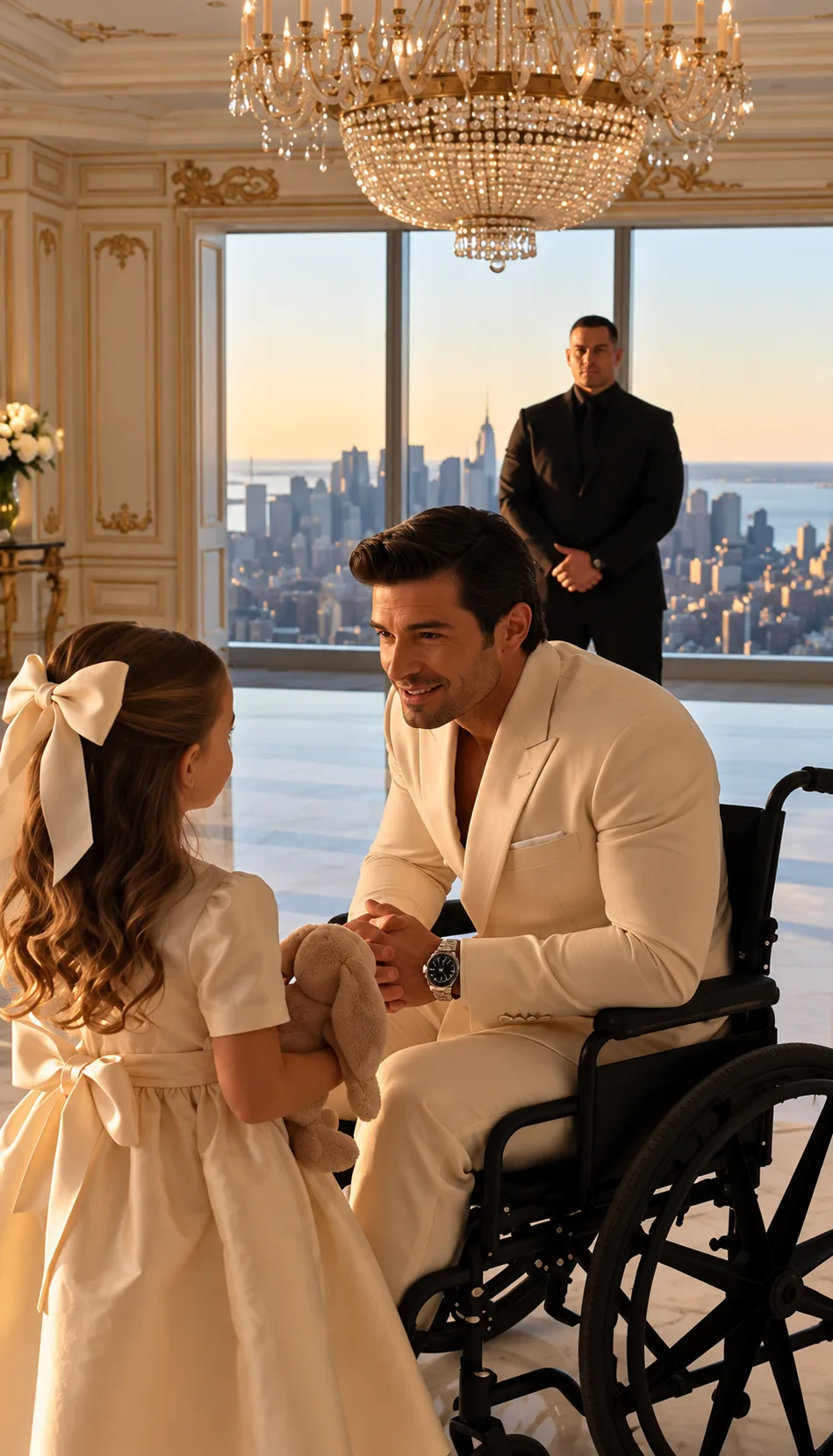 THE BILLIONAIRE ASKED A CLEANER’S LITTLE GIRL TO PRETEND TO BE HIS DAUGHTER FOR ONE NIGHT… BUT WHEN THE FOREIGN GUESTS STARTED TALKING, SHE ANSWERED BEFORE HE COULD STOP HER