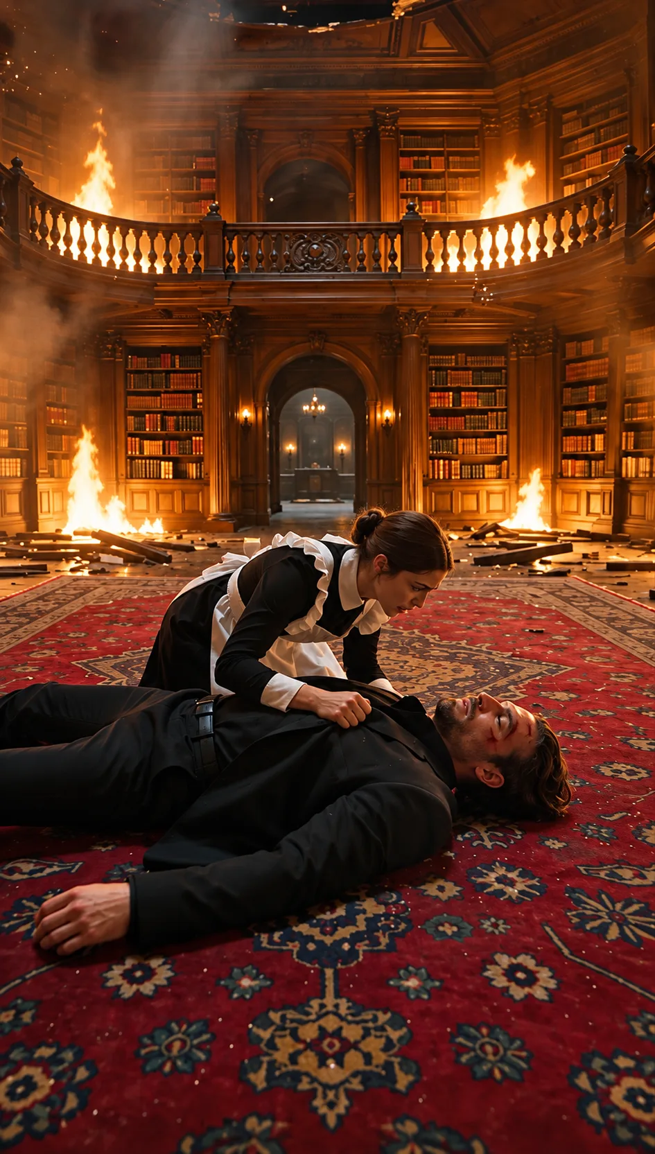 SHE RAN BACK INTO A BURNING MANSION TO SAVE THE MAFIA BOSS… BUT WHEN SHE MENTIONED HER MISSING FATHER, HE WHISPERED, “HE DIDN’T DISAPPEAR”
