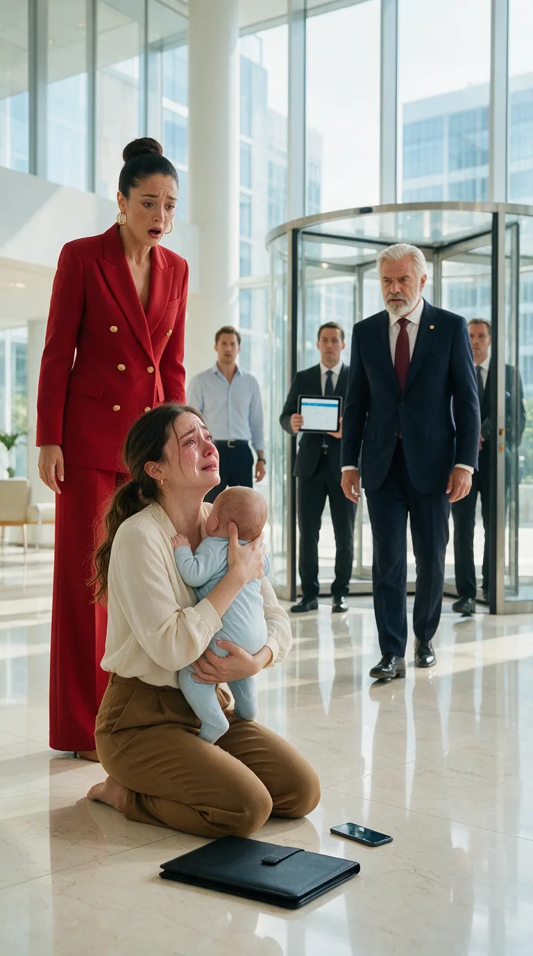 UNE JEUNE MÈRE A ÉTÉ HUMILIÉE ET FORCÉE DE S’AGENOUILLER AVEC SON BÉBÉ DEVANT UN MILLIARDAIRE… MAIS QUAND ELLE A MURMURÉ « CE DOSSIER CONCERNE VOTRE FILS », LE VIEIL HOMME A RECONNU UN SECRET QUE SA PROPRE FILLE LUI CACHAIT