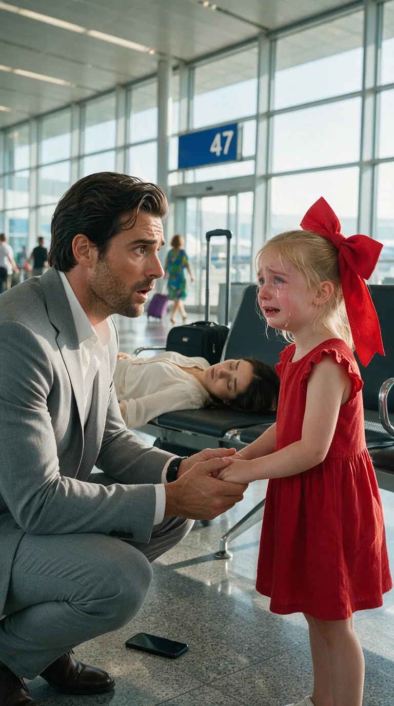 UNA NIÑA DE SEIS AÑOS DETUVO A UN EMPRESARIO EN EL AEROPUERTO GRITANDO: «¡MI MAMÁ NO DESPIERTA!»… PERO CUANDO ÉL SE ACERCÓ A LA MUJER Y ESCUCHÓ LO QUE LA PEQUEÑA TENÍA QUE DECIRLE, SE QUEDÓ SIN RESPIRACIÓN