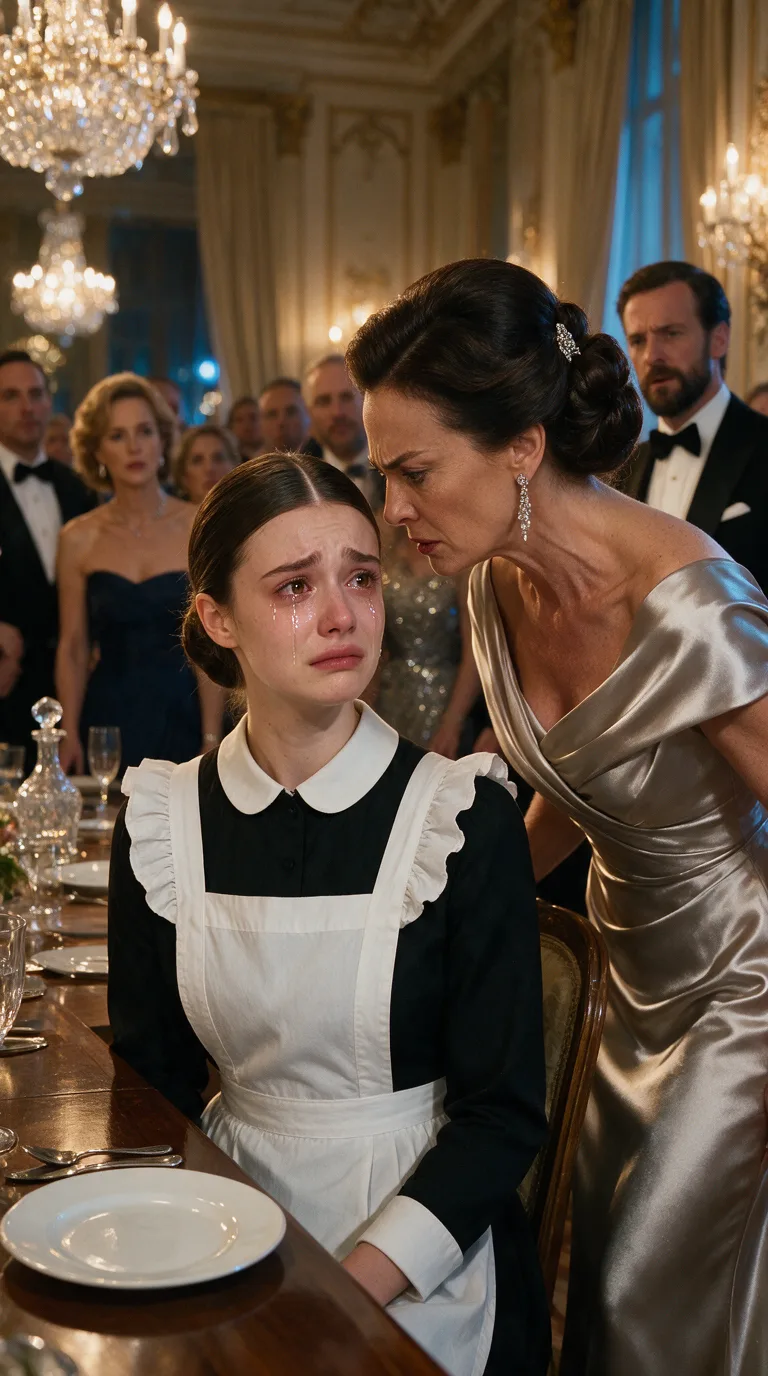 « QUI T'A ENVOYÉE DANS CETTE MAISON ? » — UNE MILLIARDAIRE A HUMILIÉ UNE SIMPLE SERVANTE DEVANT SES INVITÉS… MAIS QUAND LA JEUNE FILLE A PRONONCÉ LE NOM DE SA MÈRE, ELLE EST DEVENUE LIVIDE !