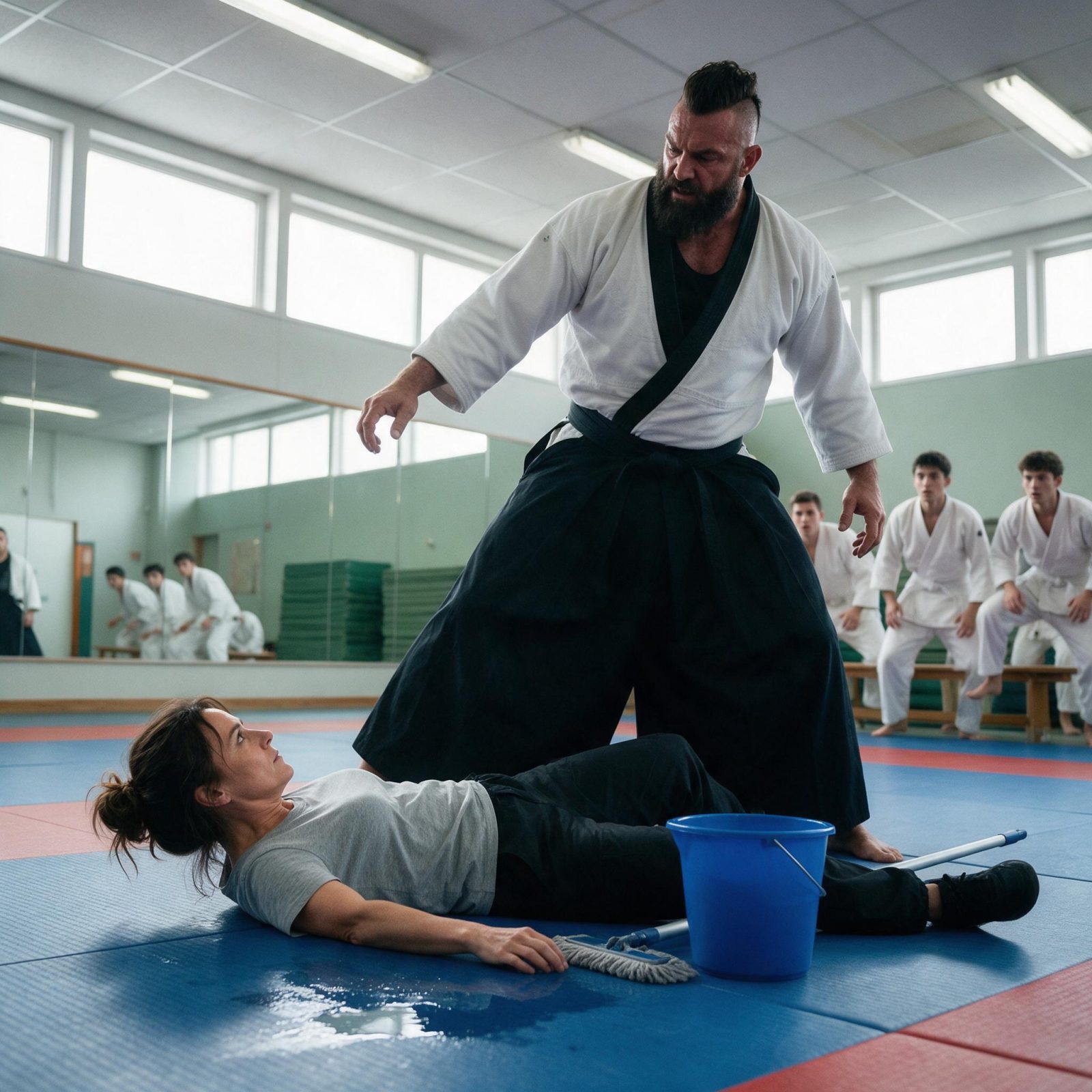 LA FEMME DE MÉNAGE A ÉTÉ JETÉE SUR LE TATAMI… PUIS TOUS LES ÉLÈVES SE SONT LEVÉS DEVANT LE MAÎTRE