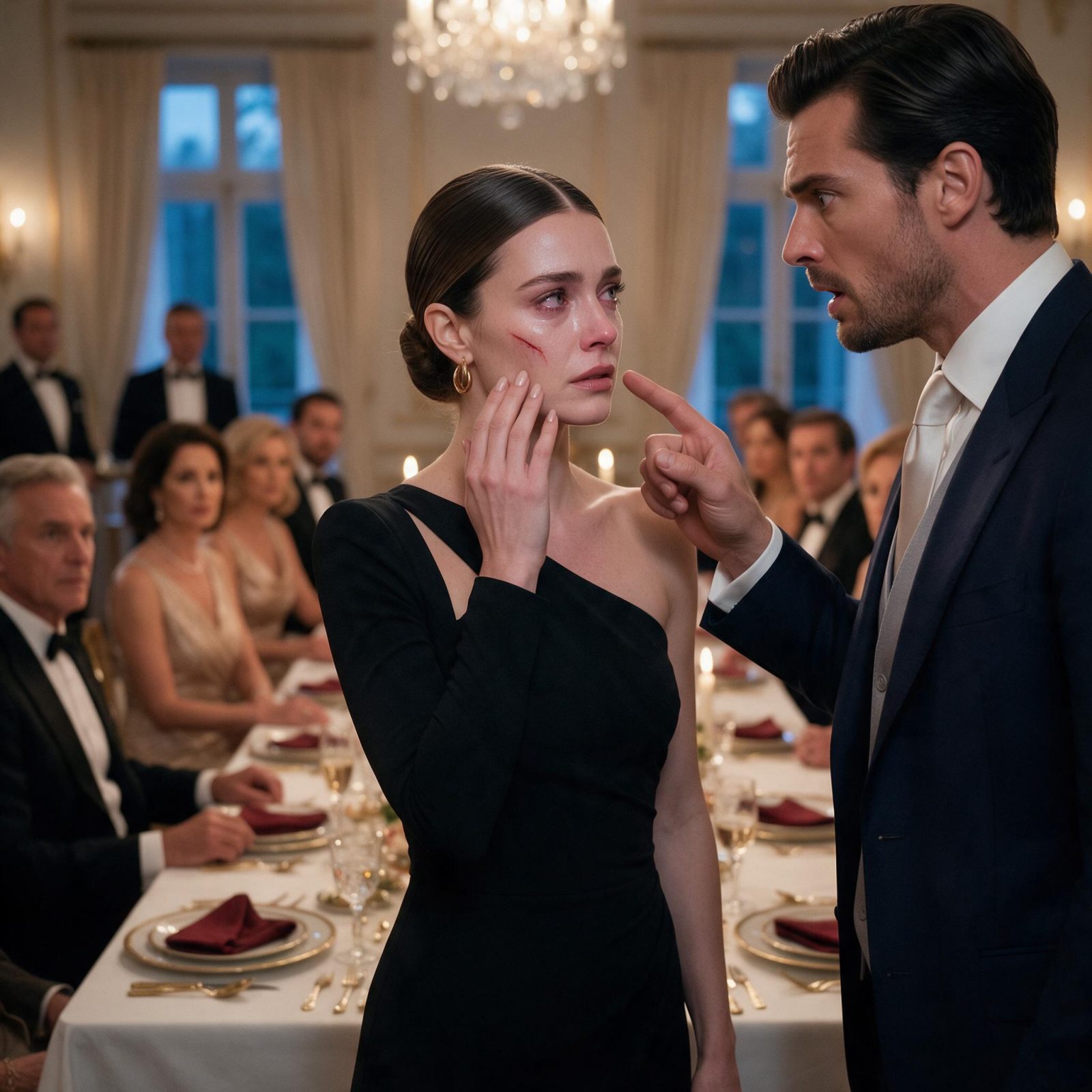 IL A MONTRÉ LA MARQUE SUR SA JOUE DEVANT TOUT LE DÎNER… PUIS ÉLENA A DIT : « CETTE BLESSURE PÈSE MOINS QUE LA LIBERTÉ QUE VOUS M’AVEZ FAIT PAYER »